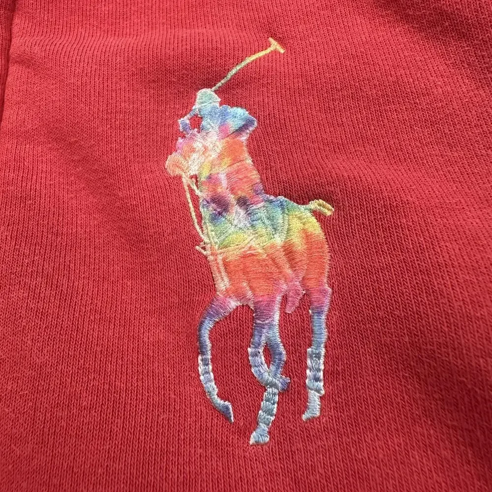 Polo Ralph Lauren Hoodie Boys 5 Red Full Zip Big Pony Embroidered Sweatshirt
